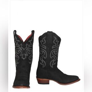 Los Altos Women’s Leather Black Cowboy Boots Size 7.5